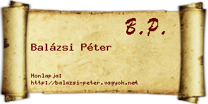 Balázsi Péter névjegykártya